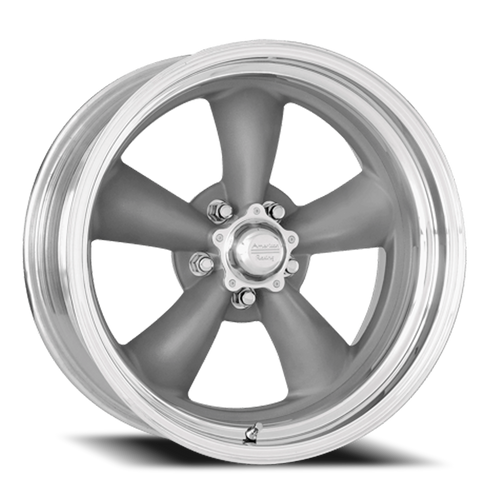 American Racing Vn205 Classic Torq Thrust Ii Custom Wheel 15x8 5x120.65 Gray w/ Polished Lip 8mm | VNCL205586147