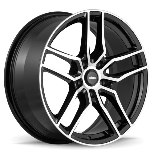 Konig 49Mb Intention Wheels Rims 16x7.5 5x108 Gloss Black W/ Machined Face 45mm | 49MB-IO76508455