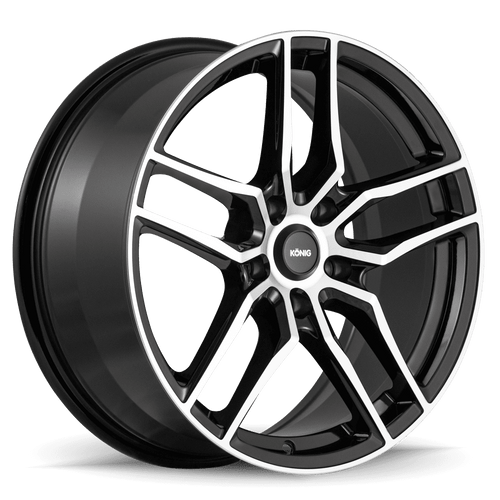 Konig 49Mb Intention Wheels Rims 17x8 5x108 Gloss Black W/ Machined Face 45mm | 49MB-IO87508455