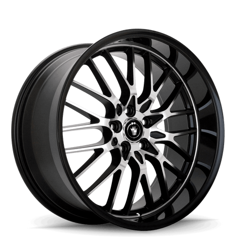 Konig 16Mb Lace Wheels Rims 17x8 5x114.3 Gloss Black W/ Machined Face 45mm | 16MB-LA78514455