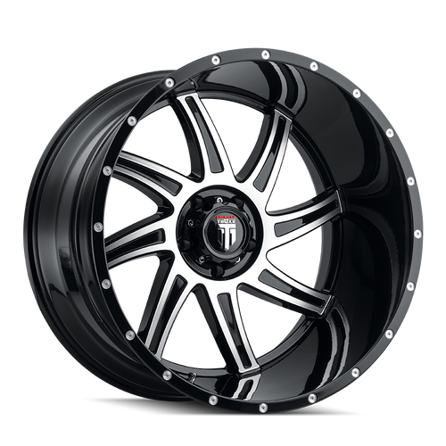 American Truxx At162 Vortex Wheels Rims 22x12 6x135 Gloss Black Machined -44mm | AT162-22236BM-44
