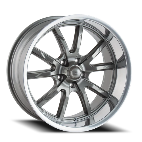 Ridler 650 Wheel 18x9.5 5x114.3 Gloss Grey w/ Polished Lip 0mm | 650-8965G