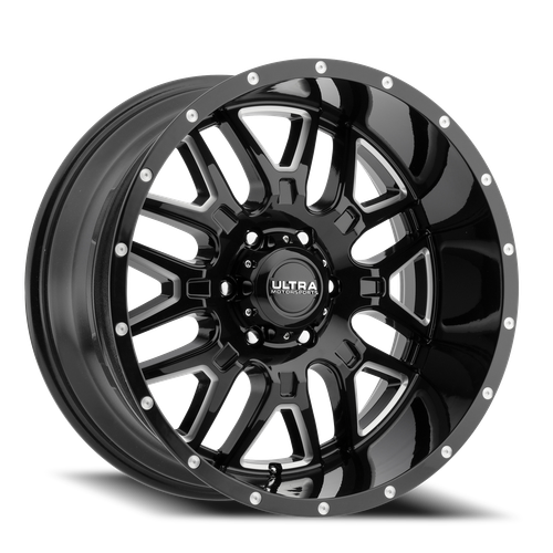 Ultra 203Bm Hunter Wheel 17x9 6x139.7 Gloss Black w/ Cnc Milled Accents 18mm | 203-7984BM+18