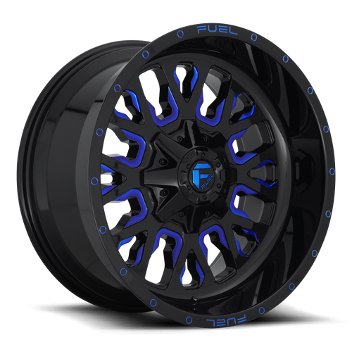 Fuel D645 Stroke Wheel 18x9 6x135 & 6x139.7 Gloss Black Milled With Blue Tint 1mm - FREE T-SHIRT INCLUDED! | D64518909850