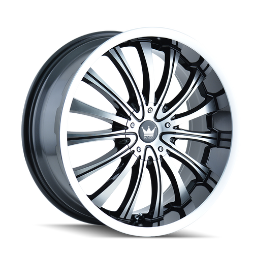 Mazzi Hype Wheels Rims 18x7.5 5x100 5x114.3 Gloss Black Machined 40mm | 351-8703B