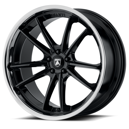 Asanti Abl-23 Sigma Wheel 20x9 5x114.3 Gloss Black w/ Chrome Lip 35mm - FREE T-SHIRT INCLUDED! | ABL23-20901235BK