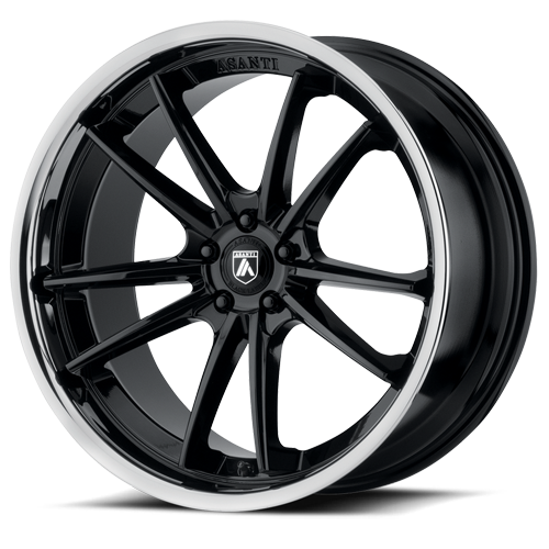 Asanti Abl-23 Sigma Wheel 20x10.5 5x114.3 Gloss Black w/ Chrome Lip 38mm - FREE T-SHIRT INCLUDED! | ABL23-20051238BK