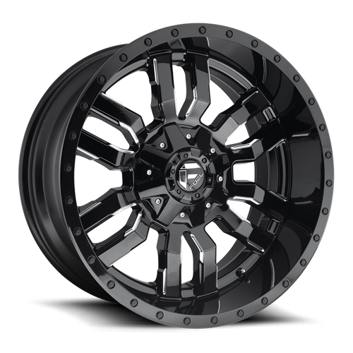 Fuel D595 Sledge Wheel 17x9 6x135 & 6x139.7 Gloss Black Milled 2mm - FREE T-SHIRT INCLUDED! | D59517909849