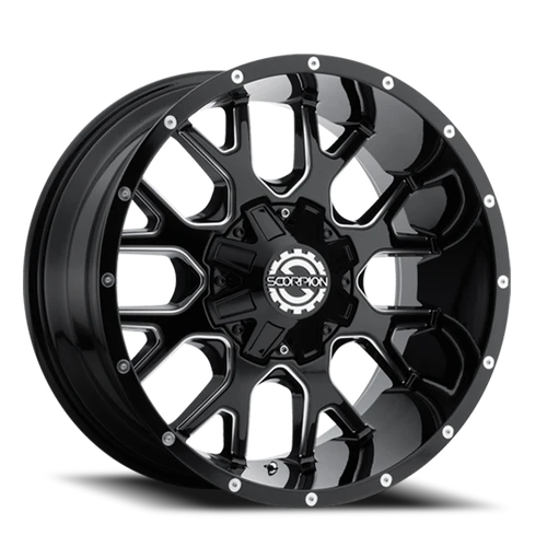 Scorpion Sc19 Wheel 20x9 8x170 Black Milled 12mm | SC19-20098170+12ML