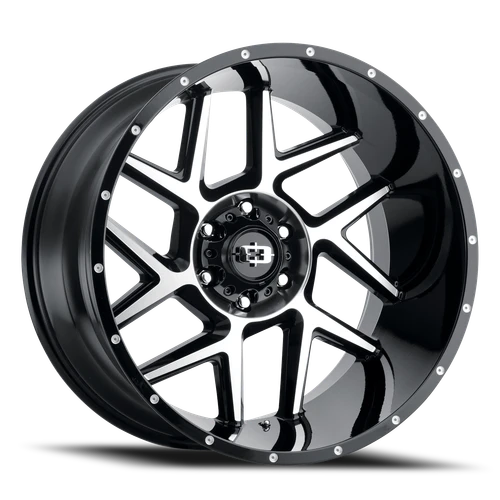 Vision Sliver 360 Wheel 20x9 8x180 Gloss Black Machined Face 12mm | 360-2987GBMF12