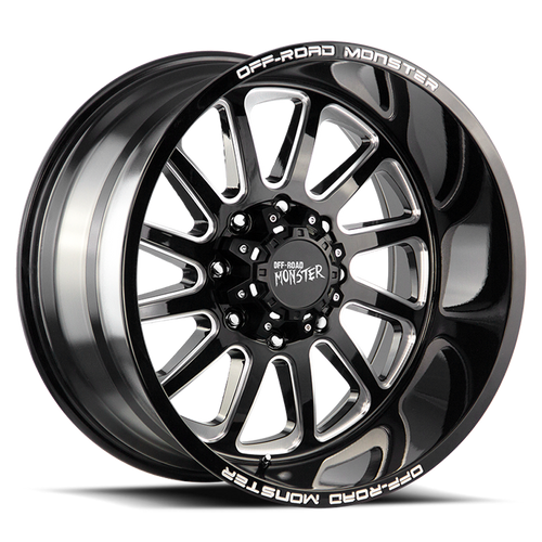 DOORBUSTER PRICING! - Off Road Monster M17 M17 Wheel 20x10 5x139.7 Gloss Black Milled -19mm - FREE T-SHIRT INCLUDED! | M170539N19GBML