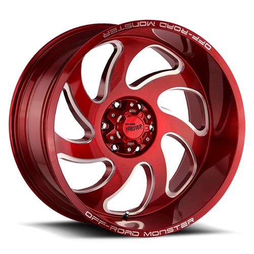 DOORBUSTER PRICING! - Off Road Monster M07 M07 Wheel 20x10 8x165.1 Candy Red -19mm - FREE T-SHIRT INCLUDED! | M070865N19R