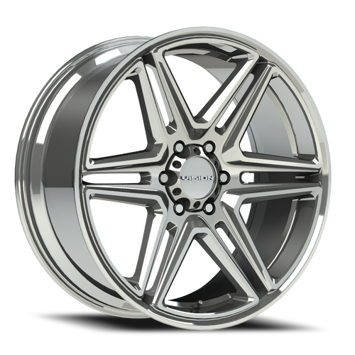 Vision Wedge 476 Wheel 24x9.5 6x139.7 Chrome 30mm | 476-24984C30