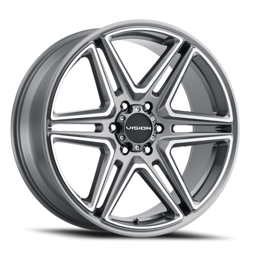 Vision Wedge 476 Wheel 24x9.5 6x135 Gunmetal Machined Face 30mm | 476-24936GMMF30