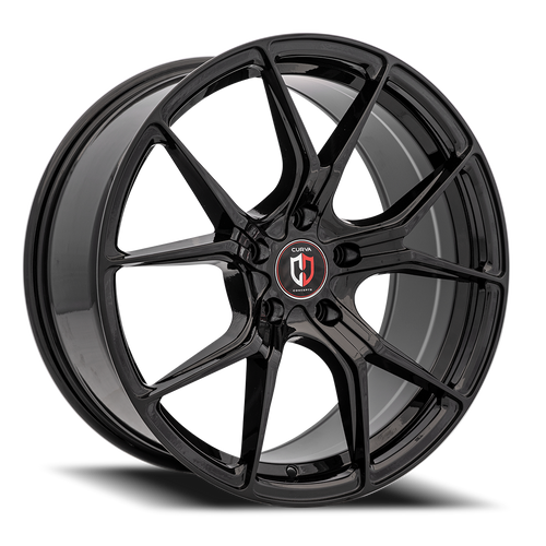 Curva C42 Wheel 20x8.5 5x114.3 Gloss Black 35mm | C42-20851143573BLK