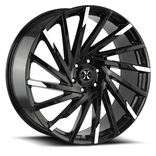 DOORBUSTER PRICING! - Xcess X02 X02 Wheel 20x8.5 5x114.3 Gloss Black w/ Machined Tips 35mm - FREE T-SHIRT INCLUDED! | X02051435GBMT