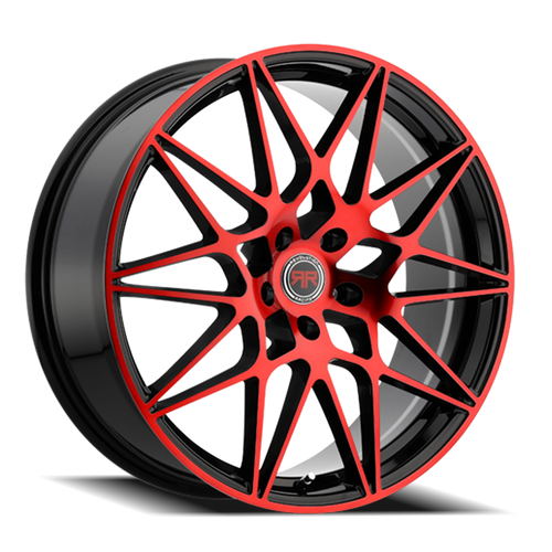 Revolution Racing Rr11 Wheel 18x8 5x114.3 Black w/ Red Machined Face 40mm | RR11-18851143+40BR