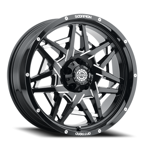 Scorpion Sc32 Wheel 22x14 8x165.1 Black Milled -76mm - MINIMUM PURCHASE OF 4 WHEELS | SC32-2214865-76ML