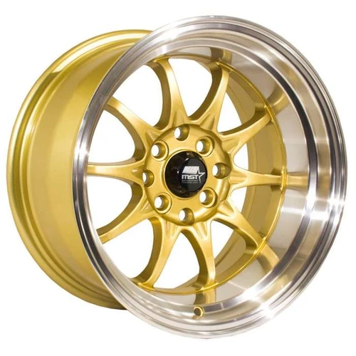 MST Wheels® MT11 Wheels Rims 15x8 4x100 4x4.5 (4x114.3) Gold w/ Machined 0 | 11-5816-0-GLDL