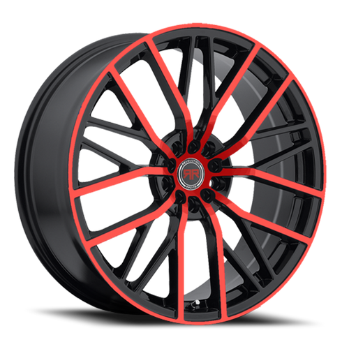 Revolution Racing Rr07 Wheel 18x8 5x114.3 & 5x120 Black w/ Red Machined Face 40mm | RR07-18851143120+40BR
