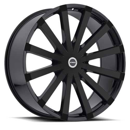 DOORBUSTER PRICING! - Strada S50 Gabbia Wheel 22x9.5 5x115 & 5x120 Gloss Black 15mm - FREE T-SHIRT INCLUDED! | S50250115DGB