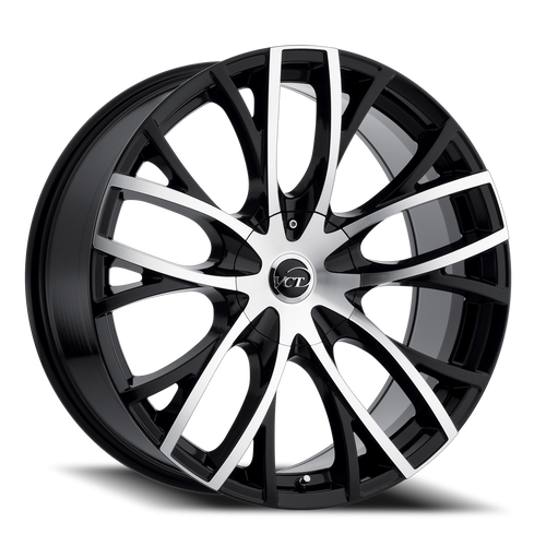 Vct V76 Wheel 22x9 5x127 & 5x139.7 Black Machined 15mm | V76-2291051271397+15BM