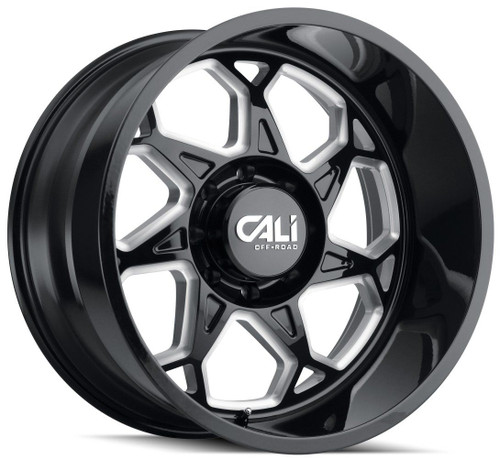 Cali Off-Road Sevenfold Wheels Rims 20x10 5x127 Gloss Black Milled -25mm | 9111-2173BM