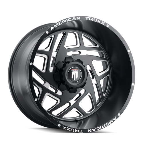 American Truxx At1904 Cosmos Wheels Rims 22x12 5x127 5x139.7 Satin Black Milled -44mm | AT1904-22252M-44