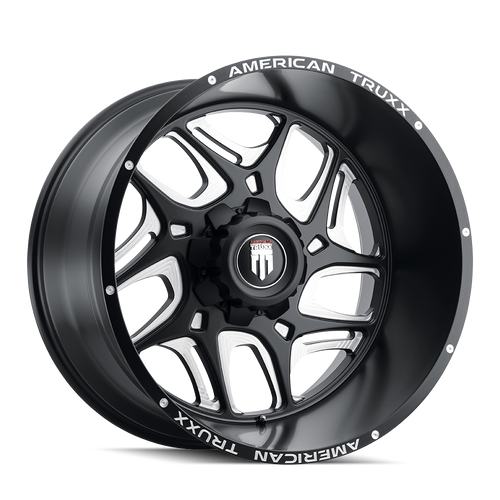 American Truxx At1900 Sweep Wheels Rims 24x14 5x150 Satin Black Milled -76mm | AT1900-24450M-76