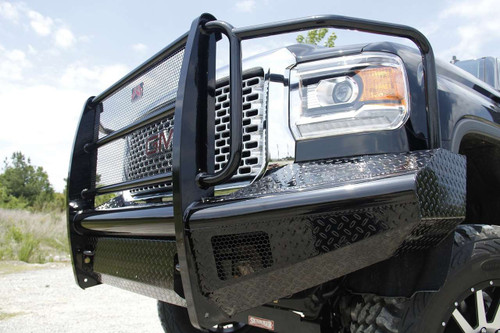 Fab Fours® GM08-S2160-1 Black Steel Front Ranch Bumper GMC Sierra 2500 HD