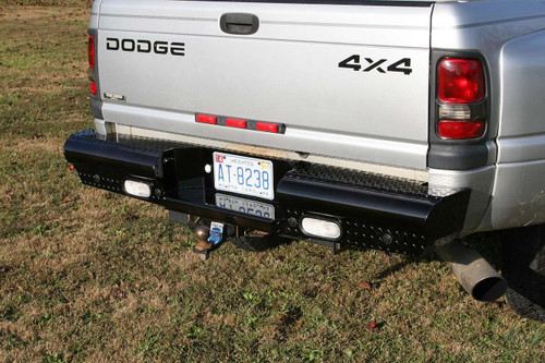Fab Fours® DR94-T1650-1 Black Steel Ranch Rear Bumper Dodge Ram 3500