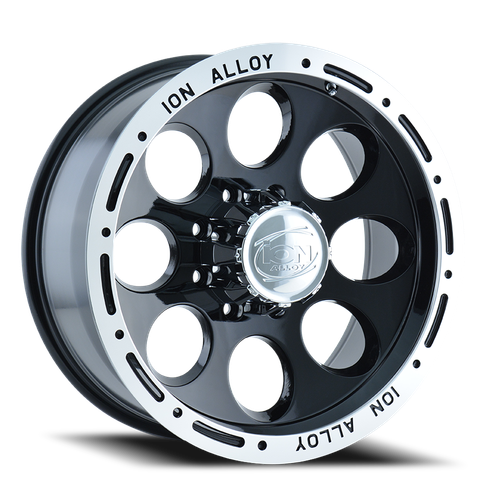DOORBUSTER PRICING! - Ion 174 Wheel 16x8 6x139.7 Gloss Black Machined -5mm | 174-6883B