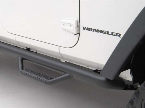 N-Fab® J1246 Wheel To Wheel Nerf Step Bar 3" Black For Jeep Wrangler