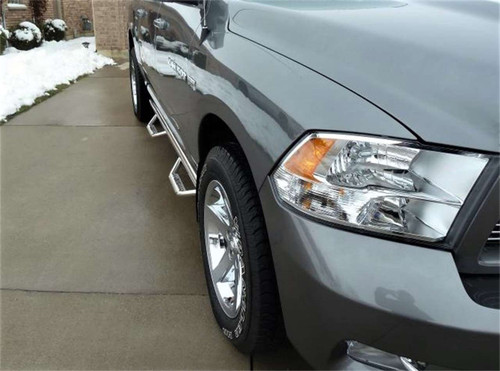 N-Fab® D0984CC-SS Cab Length Nerf Step Bar 3" Polished For Dodge Ram 2500