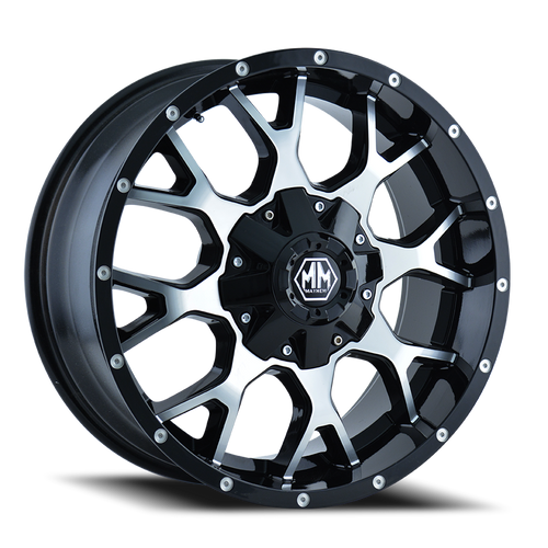 DOORBUSTER PRICING! - Mayhem Warrior Wheel 18x9 5x114.3 & 5x127 Gloss Black Machined 18mm | 8015-8956B18
