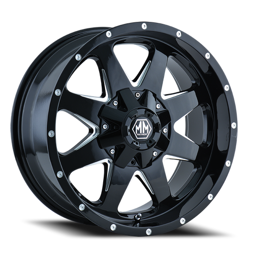 DOORBUSTER PRICING! - Mayhem Tank Wheel 20x9 6x135 & 6x139.7 Gloss Black Milled 18mm | 8040-2937B18