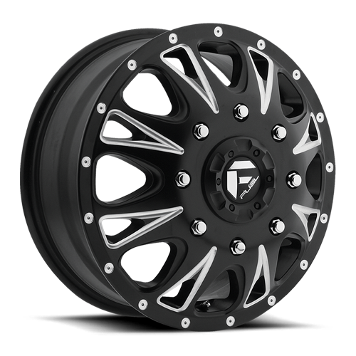 Fuel D513 Throttle Dually Wheel 17x6.5 8x210 Matte Black Milled 129mm - FREE T-SHIRT INCLUDED! | D513176593F