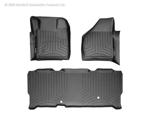 Weathertech® 441201-440023 FloorLiner DigitalFit Black 1st & 2nd Row F-350