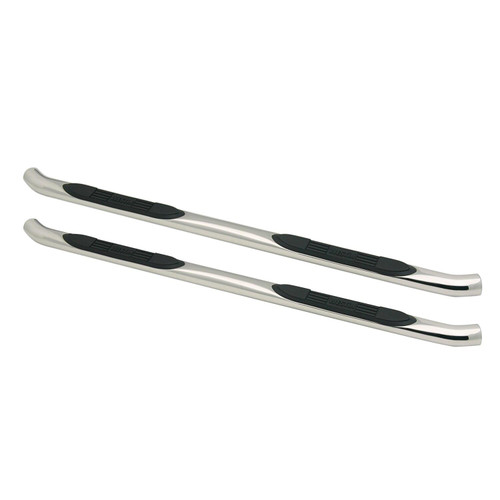 Westin E-Series 3 Round Nerf Step Bars. Dual Step Pad. Polished Stainless Steel. Mount Kit Included. | BCTC 23-2400