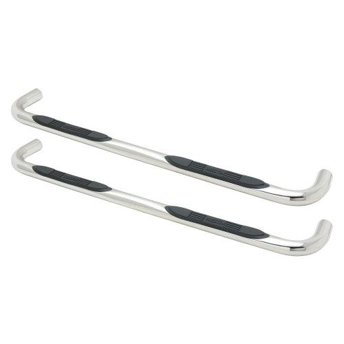 Westin E-Series 3 Round Nerf Step Bars. Dual Step Pad. Polished Stainless Steel. Mount Kit Included. For Quad Cab. | BCTC 23-2790