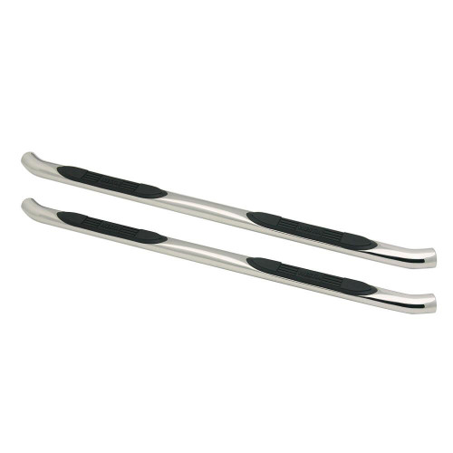 Westin E-Series 3 Round Nerf Step Bars. Single Step Pad. Polished Stainless Steel. Mount Kit Included. | BCTC 23-3610