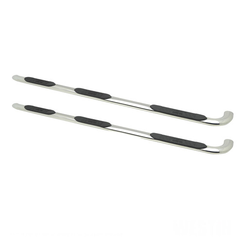 Westin Platinum 4 Oval Wheel To Wheel Step Bar. Polished Stainless Steel. Mount Kit Included. Rocker Mount. For Super Cab. | BCTC 24-54610