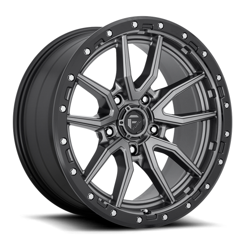 Fuel D680 Rebel Wheel 17x9 5x127 Matte Gunmetal With Black Bead Ring -12mm - FREE T-SHIRT INCLUDED! | D68017907545