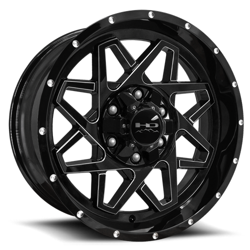 Hd Offroad Gridlock Wheel 20x9 6x135 & 6x139.7 Gloss Black w/ Milled Edge -10mm | GL209066-10GB-M