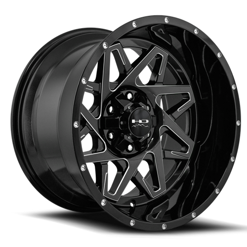 Hd Offroad Caliber Wheel 20x12 6x135 & 6x139.7 Gloss Black w/ Milled Edge -50mm | CA201266-50GB-M