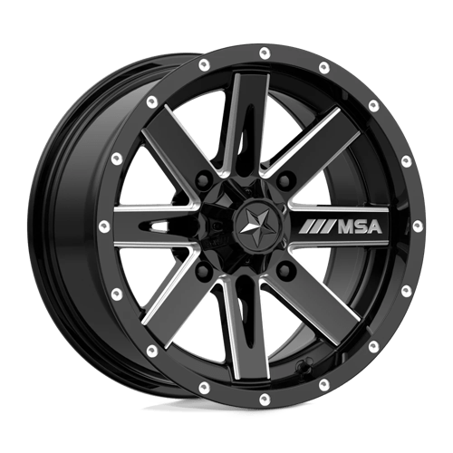 Msa Offroad UTV Boxer M41 Wheels Rims 14x7 4x136 - 4x137 Black Milled 10 | M41-04737