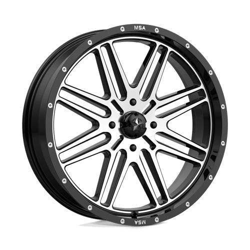 Msa Offroad UTV Brute M38 Wheels Rims 22x7 4x156 Black Machined 10 | M38-022756