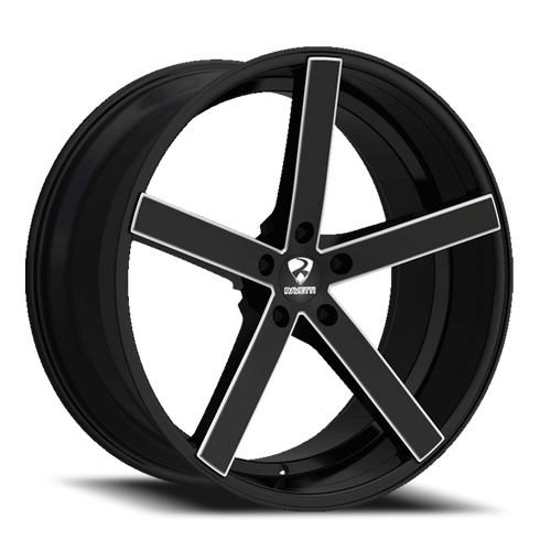 DOORBUSTER PRICING! - Ravetti M1 Wheel 20x8.5 5x114.3 Black And Milled 38mm - FREE T-SHIRT INCLUDED! | RAV-M1-2865BMW