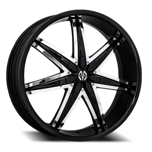 DOORBUSTER PRICING! - Massiv 923 Wheel 22x9.5 6x132 & 6x139.7 Black With Chrome Insert 30mm - FREE T-SHIRT INCLUDED! | MAS923-22939BC