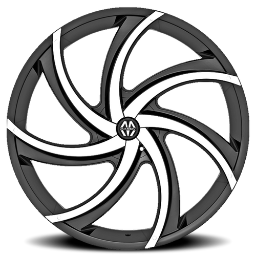 【十字ホロ】ツクシのハッサム　eシリーズ Cros Massiv 920 22x8.5 5x114.3 5x120 Black Chrome 38mm Wheels